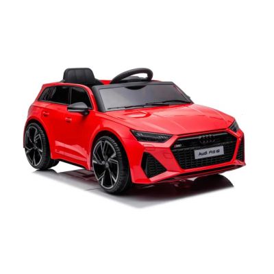 Masinuta electrica cu telecomanda roti EVA si scaun din piele Audi RS6 Red