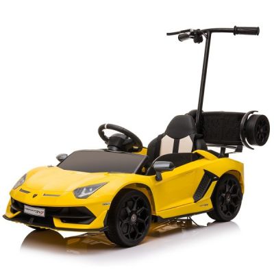 Masinuta electrica + hoverboard, Lamborghini Aventador SVJ, 70W, 12V 14Ah premium, Galben la reducere