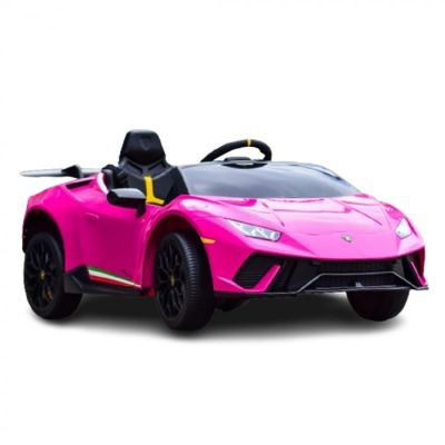 Masinuta electrica pentru copii, Lamborghini Huracan, telecomanda inclusa, 4x4, 120W, 12V, culoare roz