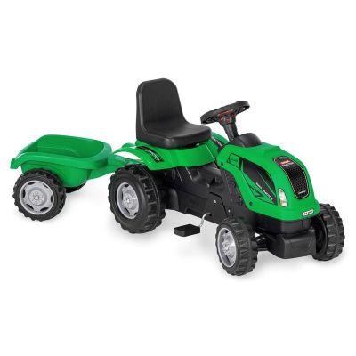 Micromax - Tractor cu pedale si remorca MMX Verde Inchis