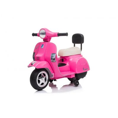 Motocicleta electrica 6V Vespa cu scaun din piele Pink