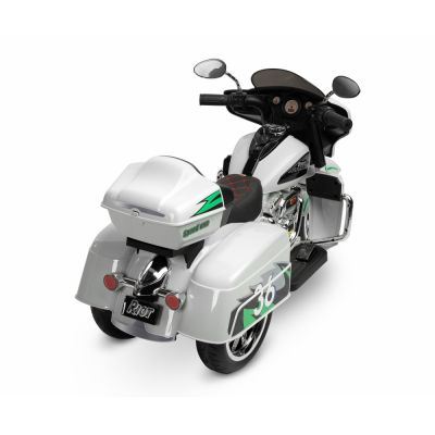 Motocicleta electrica cu roti din spuma EVA Toyz Riot 12V gri deschis