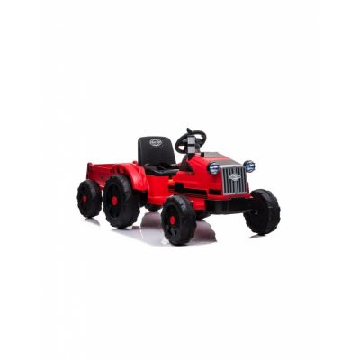 Tractor electric cu remorca pentru copii rosu
