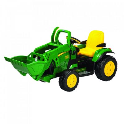 Tractor electric Peg Perego JD Ground Loader, 12V, 3 ani +, Verde / Galben