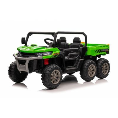 UTV electric pentru 2 copii Kinderauto Farm Tractor 6x6 180W 12V cu scaun tapitat, Verde