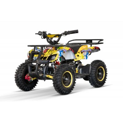 ATV electric NITRO Torino Quad 1000W 48V cu anvelope 13x4.10-6, grafiti galben