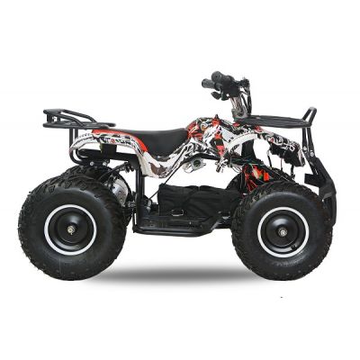 ATV electric NITRO Torino Quad 1000W 48V cu anvelope 13x4.10-6, grafiti white