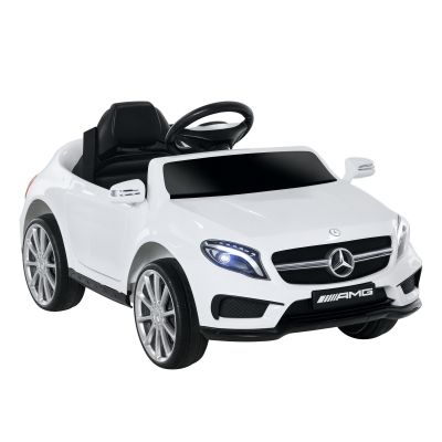 HOMCOM Mașină Electrică pentru Copii, Mercedes GLA Electric pentru Copii 3+ ani, cu Telecomandă, Faruri și Muzică, 100x58x46 cm, Alb | Aosom Romania