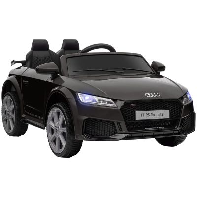 HOMCOM Masina Electrica pentru Copii AUDI TT, Auto Electrica pentru Copii 3-5 Ani cu Telecomanda, USB, Portiere care se deschid si Faruri LED, Negru ieftina