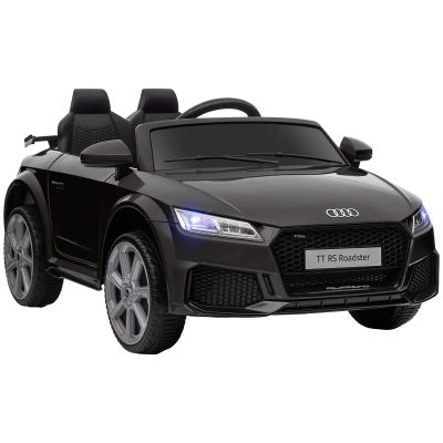 HOMCOM Masina Electrica pentru Copii AUDI TT, Auto Electrica pentru Copii 3-5 Ani cu Telecomanda, USB, Portiere care se deschid si Faruri LED, Negru