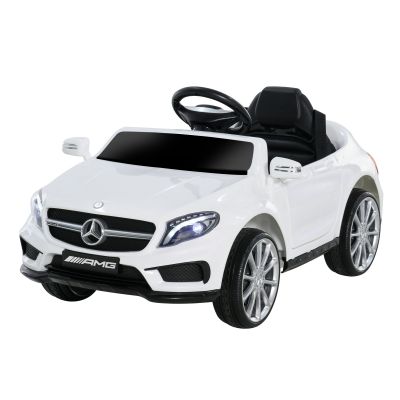 HOMCOM Mașină Electrică pentru Copii, Mercedes GLA Electric pentru Copii 3+ ani, cu Telecomandă, Faruri și Muzică, 100x58x46 cm, Alb | Aosom Romania