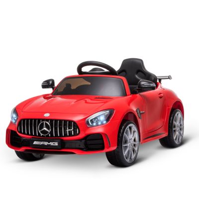 Masinuta Electrica pentru Copii 12V cu Licenta Mercedes-AMG GTR, Viteza 3-5km/h si Telecomanda, 105x58x45 cm, Rosu HOMCOM | Aosom RO