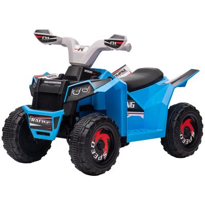 HOMCOM Quad pentru Copii 18-36 de luni din PP si Metal cu Roti Rezistente si Viteza max 2.5 km/h, 70x41.5x48.5 cm, Albastru Gri si Negru