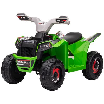 HOMCOM Quad pentru Copii 18-36 de luni din PP si Metal cu Roti Rezistente si Viteza max 2.5 km/h, 70x41.5x48.5 cm, Verde Gri si Negru