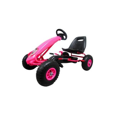 Kart cu pedale Gokart, 3-7 ani, roti gonflabile, G4 R-Sport - Roz