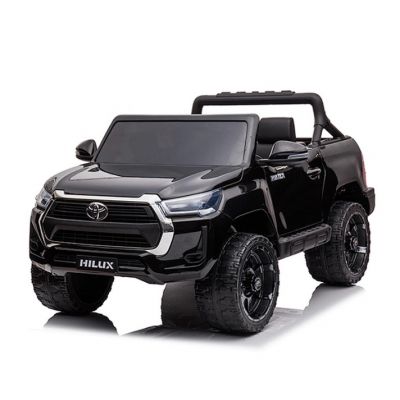 Masinuta electrica 12V cu scaun piele si roti EVA Toyota Hilux Black