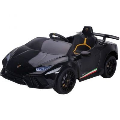 Masinuta electrica Chipolino Lamborghini Huracan black cu scaun din piele si roti EVA Masinuta electrica Chipolino Lamborghini Huracan black cu scaun din piele si roti EVA