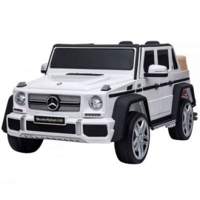 Masinuta electrica Chipolino SUV Mercedes Maybach G650 white cu scaun din piele si roti EVA