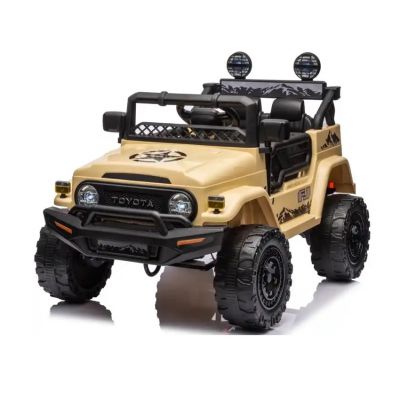 Masinuta electrica cu roti EVA si scaun din piele Toyota FJ Cruiser Khaki