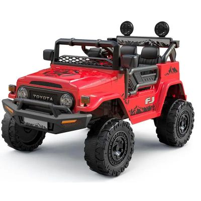 Masinuta electrica cu roti EVA si scaun din piele Toyota FJ Cruiser Red ieftina