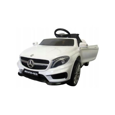 Masinuta electrica cu telecomanda, roti EVA, scaun piele Mercedes GLA45 - Alb