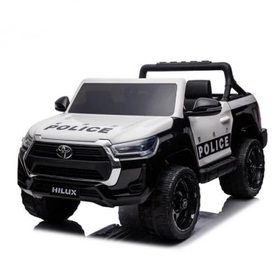 Masinuta electrica de politie, Toyota Hilux 4x4 180W 12V 14Ah PREMIUM, culoare Alba la reducere