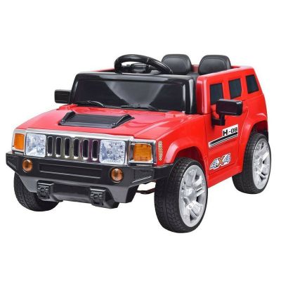 Masinuta electrica pentru copii, 2 motoare 12V , 2 baterii 6V/4Ah, telcomanda 2.4Ghz, Hummer Velocity, Rosu