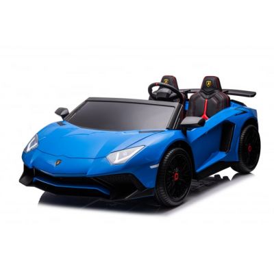 Masinuta electrica pentru copii 3-15 ani, Lamborghini Aventador SV 300W 24V Premium, culoare Albastra