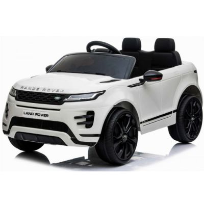 Masinuta electrica Range Rover 4x4 140W 12V, scaun tapitat, roti MOI, culoare Alb la reducere