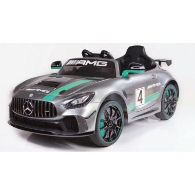 Masinuta electrica RC Mercedes Benz AMG GT4 12V argintiu vopsit 50W