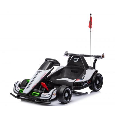Masinuta - Kart electric pentru copii 3-11 ani, Racing F1 500W 24V, telecomanda, culoare Alb