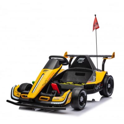 Masinuta-Kart electric pentru copii 3-11 ani, Racing F1 500W 24V, telecomanda, culoare galben
