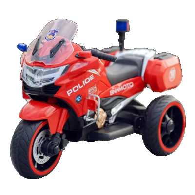 Motocicleta cu 3 roti, Kinderauto POLICE BJML5188 60W, 6V cu scaun tapitat, culoare rosu