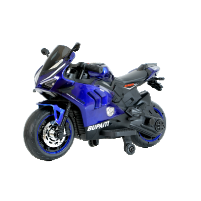 Motocicleta electrica, Kinderauto BDQ888 70W 12V cu roti moi, Bluetooth, culoare Albastru