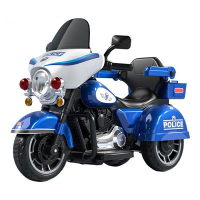 Motocicleta electrica, Kinderauto BJLT609 cu scaun tapitat, roti gonflabile, 50W, 6V 7ah, telecomanda, albastra