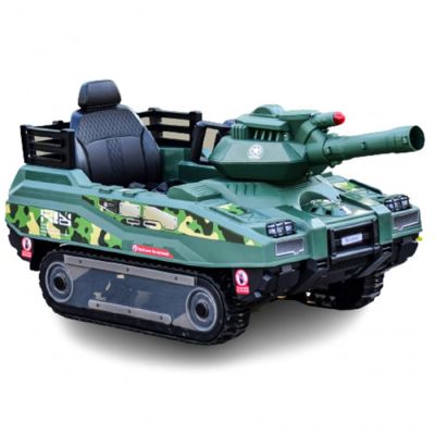 Tanculet electric pentru copii Kinderauto Commander 240W 24V 12Ah, color Army Green