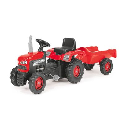 Tractor rosu cu pedale si remorca Dolu 8153