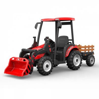 Tractoras electric copii cu remorca si cupa, Power-Tractor 240W 12V, rosu