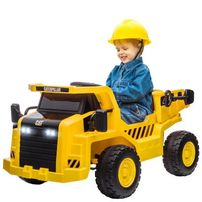 AIYAPLAY Excavator de Călărit cu Licență, cu Telecomandă, Tractor pentru Copii cu Cupă, Lopată, Muzică, Difuzor, Faruri, 110x70.5x61.5 cm, Galben