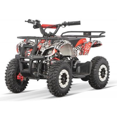 ATV electric pentru copii NITRO Torino Quad 1000W 36V 12Ah, Snowy tyres, grafiti white