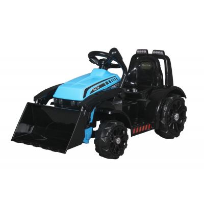 Buldozer electric pentru copii 6V cupa mobila, lumini si sunete, frana automata 87x42x44 cm Blue