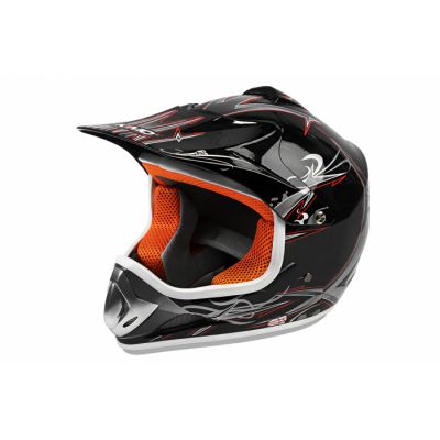 Casca protectoare pentru copii Xtreme Kimo Cross, cu ventilatie, vizor reglabil, neagra