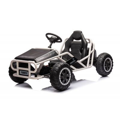 Kart electric pentru copii cu roti EVA, scaun din piele si centura siguranta Black