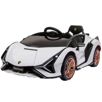 Masinuta electrica 12V cu telecomanda Lamborghini Sian Alb 78W