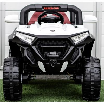 Masinuta electrica 12V 70W cu telecomanda si scaun din piele Nichiduta Super Car White