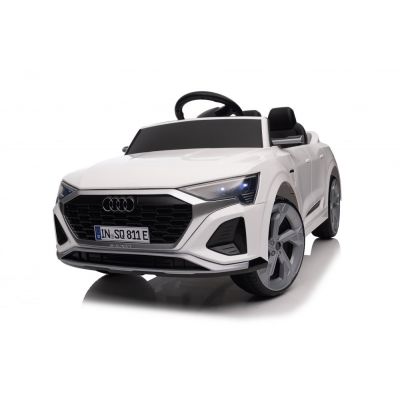 Masinuta electrica copii 2-4 ani, Audi SQ8, 70W, 12V cu roti moi si scaun tapitat, telecomanda, alba