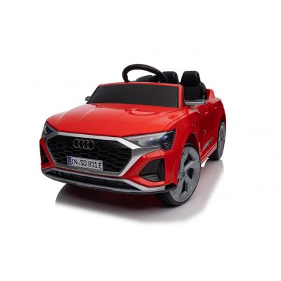 Masinuta electrica copii, Audi SQ8, 70W 12V, tip SUV, cu roti moi si scaun tapitat, echipare premium, rosie