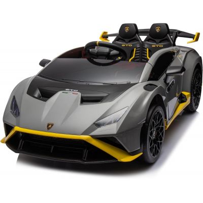 Masinuta electrica cu functie drift Lamborghini Huracan STO, putere 220W, 12V Premium, Gri
