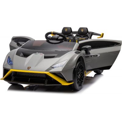 Masinuta electrica cu functie drift Lamborghini Huracan STO, putere 500W, 24V, bluetooth, gri