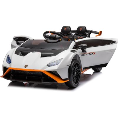 Masinuta electrica cu functie drift Lamborghini Huracan STO, putere 500W, 24V, echipare Premium, alb